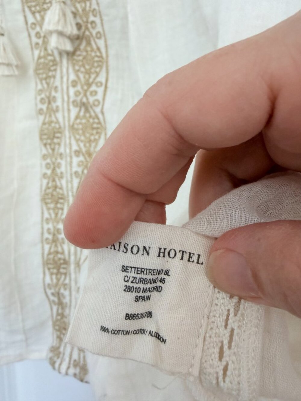 Maison Hotel Violette Blouse Gold Embroidery Size M - Picture 11 of 12